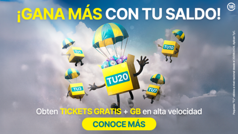 Gana MEGAS y TICKETS TuSami: Paquetes TU